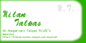 milan talpas business card